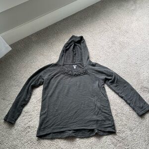 Aerie Charcoal Textured Hooded Top